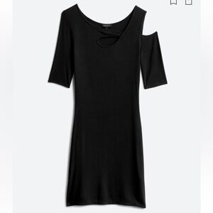 Women’s Goldray Xandra Ribbed Knit‎ Black Dress.